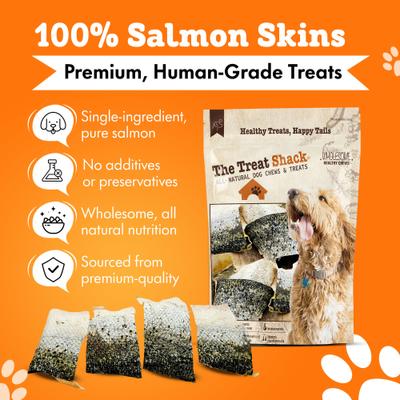 Show full view: The Treat Shack All-Natural Salmon Skins Human-Grade Freeze-Dried Dog Treats, 3-oz bag slide 3 of 9