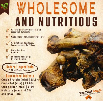 Show full view: The Treat Shack Large Smoked Pork Femurs Dog Treat, 3 count slide 5 of 11