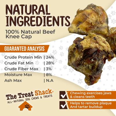 Show full view: The Treat Shack Meaty Beef Knee Cap Bone Natural Dog Chew Treats, 2 count slide 6 of 10