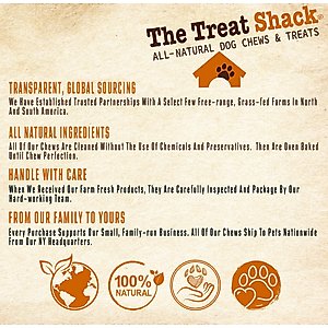 The Treat Shack Meaty Beef Knee Cap Bone Natural Dog Chew Treats, 4 count