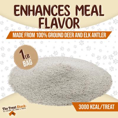 Show full view: The Treat Shack Premium Refined Dust Deer & Elk Antler Dog Food Topper Treats, 1-lb bag slide 4 of 9