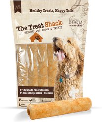 The Treat Shack Rawhide Free Thick Rolls 6-in Chicken & Rice Recipe Dog Hard Chews, 8 count