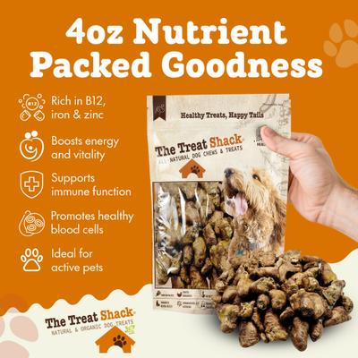 Show full view: The Treat Shack Single Ingredient Chicken Hearts Freeze-Dried Dog & Cat Treats, 4-oz bag slide 5 of 10