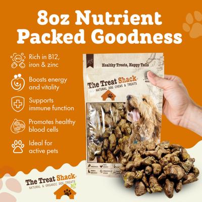 Show full view: The Treat Shack Single Ingredient Chicken Hearts Freeze-Dried Dog & Cat Treats, 8-oz bag slide 5 of 10