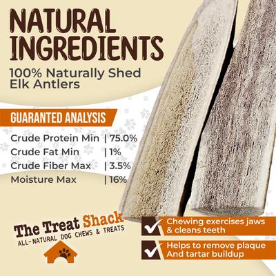 Show full view: The Treat Shack Split Naturally Shed 4 to 5-in Elk Antler Dog Treats, Small, 2 count slide 6 of 9