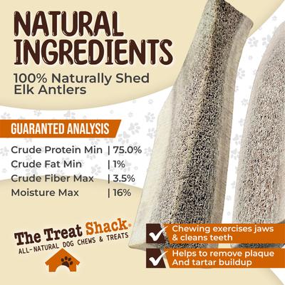Show full view: The Treat Shack Split Naturally Shed 5 to 6-in Elk Antler Dog Treats, Medium, 2 count slide 6 of 10