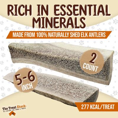 Show full view: The Treat Shack Split Naturally Shed 5 to 6-in Elk Antler Dog Treats, Medium, 2 count slide 4 of 10