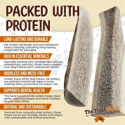 Show full view: The Treat Shack Split Naturally Shed 5 to 6-in Elk Antler Dog Treats, Medium, 2 count slide 5 of 10