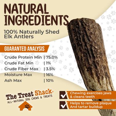 Show full view: The Treat Shack Whole Naturally Shed 4 to 5-in Elk Antler Dog Treats, Small, 1 count slide 6 of 9