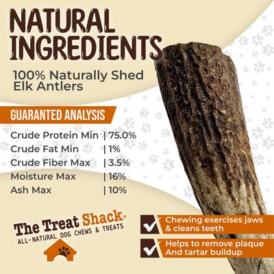 Show full view: The Treat Shack Whole Naturally Shed 4 to 5-in Elk Antler Dog Treats, Small, 2 count slide 6 of 9