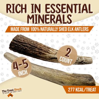 Show full view: The Treat Shack Whole Naturally Shed 4 to 5-in Elk Antler Dog Treats, Small, 2 count slide 4 of 9