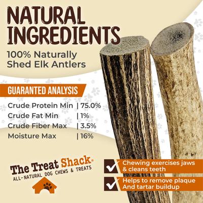 Show full view: The Treat Shack Whole Naturally Shed 5 to 6-in Elk Antler Dog Treats, Medium, 2 count slide 6 of 10