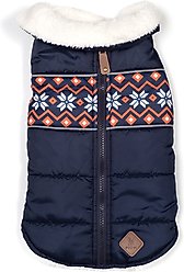 The Worthy Dog Aspen Puffer Dog Coat, Navy, Medium