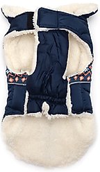 The Worthy Dog Aspen Puffer Dog Coat, Navy, Medium slide 2 of 2