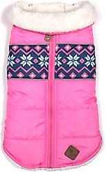 The Worthy Dog Aspen Puffer Dog Coat, Pink, Small