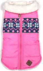 The Worthy Dog Aspen Puffer Dog Coat, Pink, X-Large