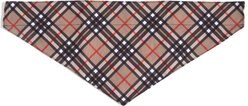 The Worthy Dog Bias Plaid Dog Bandana, Tan, Large