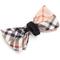 Show in main carousel: The Worthy Dog Bias Plaid Dog Bow Tie, Tan, Small slide 3 of 3