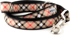 The Worthy Dog Bias Plaid Lead Dog Leash, Tan, Small: 5-ft long, 5/8-in wide