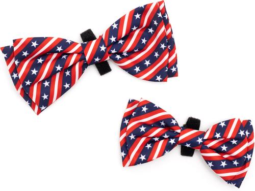 Show full view: The Worthy Dog Bias Stars & Stripes Dog Bow Tie, Large slide 4 of 5