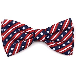 The Worthy Dog Bias Stars & Stripes Dog Bow Tie, Small