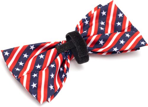 Show full view: The Worthy Dog Bias Stars & Stripes Dog Bow Tie, Small slide 3 of 5