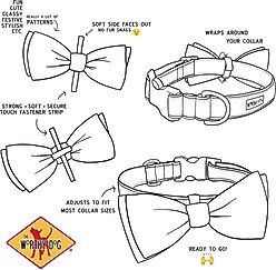 The Worthy Dog Birthday Boy Dog Bow Tie, Blue, Large slide 2 of 3