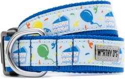 The Worthy Dog Birthday Dog Collar, Blue, Medium: 11 to 17-in neck, 1-in wide