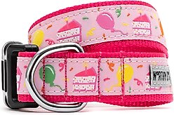 The Worthy Dog Birthday Dog Collar, Pink, Large: 14 to 20-in neck, 1-in wide