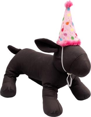 Show full view: The Worthy Dog Birthday Dog Party Hat, Pink, Large slide 2 of 5