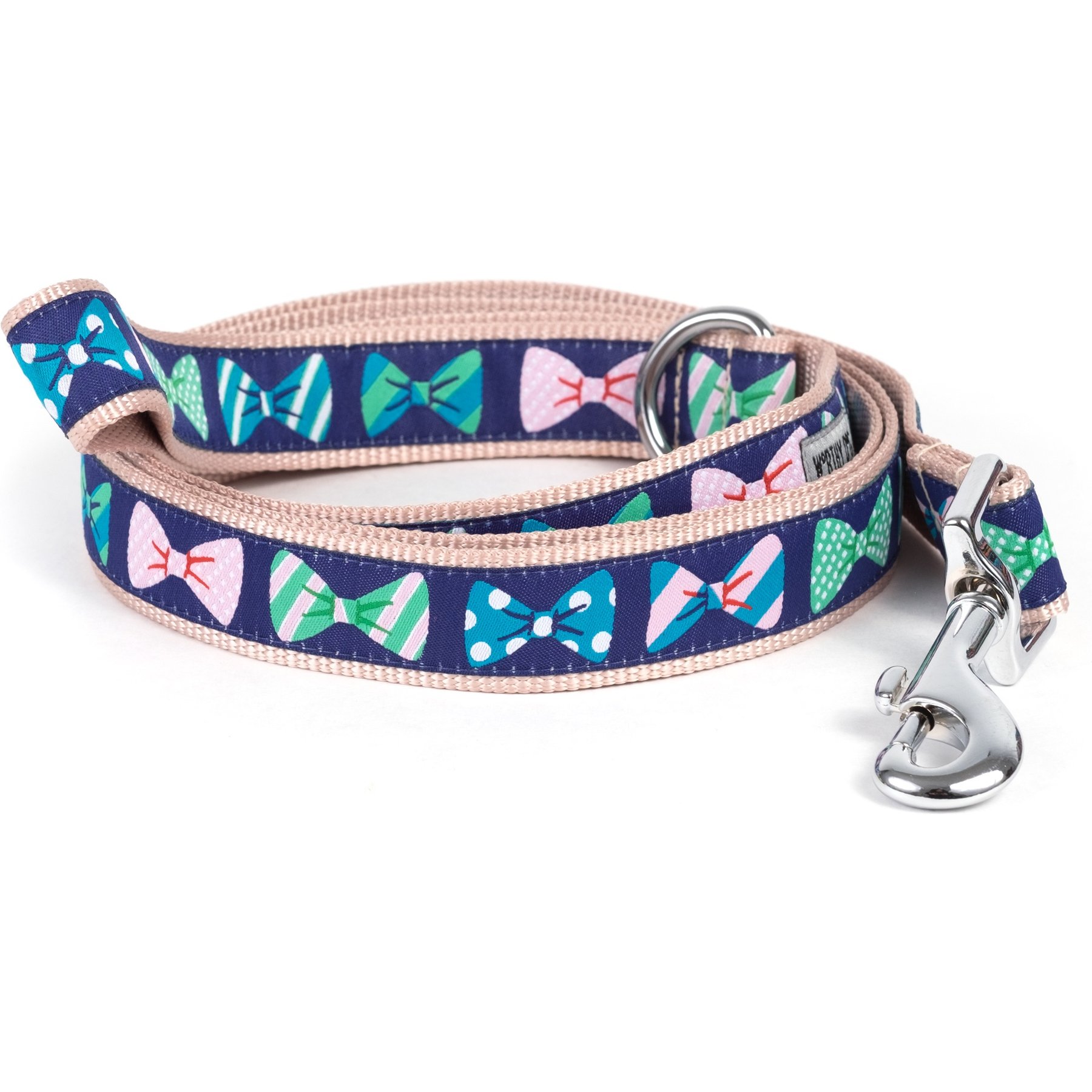 The Worthy Dog Bow Ties Lead Dog Leash, Navy, Small: 5-ft long, 5/8-in wide