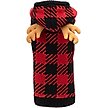Show in main carousel: The Worthy Dog Buffalo Moose Dog Hoodie, Red/Black, Large slide 1 of 4