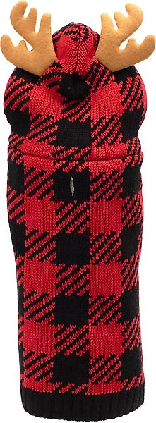 Show full view: The Worthy Dog Buffalo Moose Dog Hoodie, Red/Black, Large slide 4 of 4