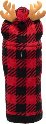 Show full view: The Worthy Dog Buffalo Moose Dog Hoodie, Red/Black, Large slide 5 of 5