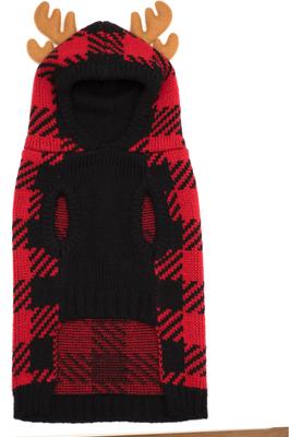 Show full view: The Worthy Dog Buffalo Moose Dog Hoodie, Red/Black, XX-Large slide 3 of 4