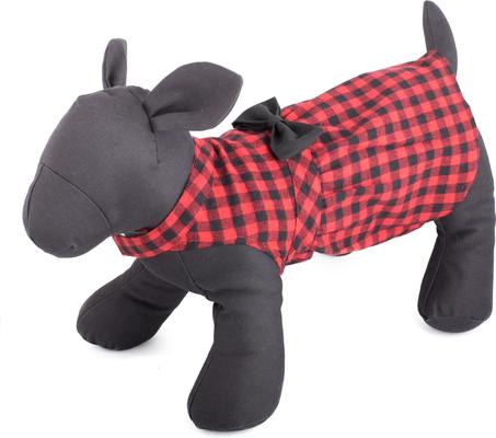 Show full view: The Worthy Dog Buffalo Plaid Dog Dress, Red/Black, XX-Large slide 3 of 4