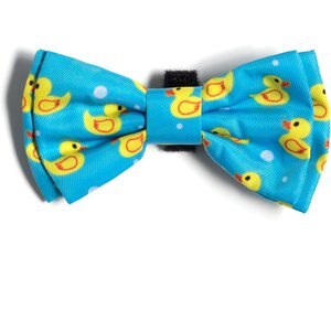 The Worthy Dog & Cat Rubber Duck Dog & Cat Bow Tie, Blue, Small