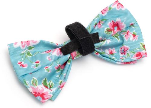 Show full view: The Worthy Dog & Cat Watercolor Floral Dog & Cat Bow Tie, Teal, Large slide 3 of 3