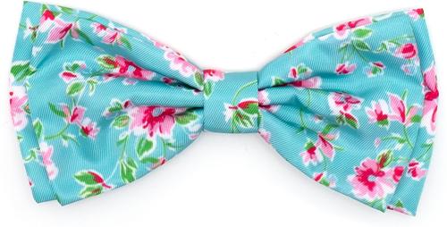 Show full view: The Worthy Dog & Cat Watercolor Floral Dog & Cat Bow Tie, Teal, Small slide 1 of 3