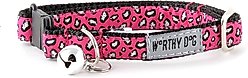 The Worthy Dog Cheetah Cat Collar, One Size: 9 to 11-in neck, 1/2-in wide, Hot Pink