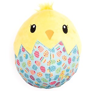 The Worthy Dog Chick Squeaky Plush Dog Toy, Yellow, Large
