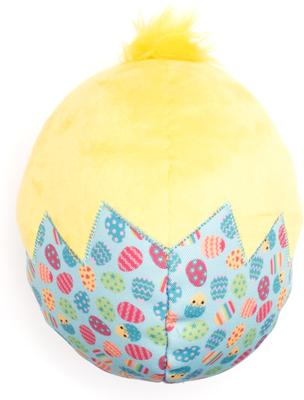 Show full view: The Worthy Dog Chick Squeaky Plush Dog Toy, Yellow, Large slide 3 of 3