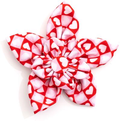 Show full view: The Worthy Dog Valentine's Day Colorblock Hearts Flower, Red, Large slide 1 of 3