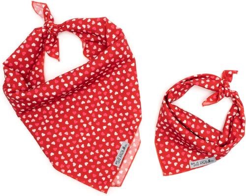 Show full view: The Worthy Dog Valentine's Day Cupid Dog Bandana, Red, Large slide 2 of 4