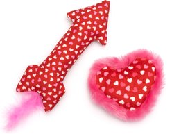 The Worthy Dog Cupid's Arrow & Heart Cat Toys with Catnip, Red, 2 count