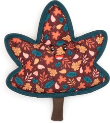 The Worthy Dog Falling Leaves Squeaky Plush Dog Toy, Burgundy, Large