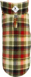 The Worthy Dog Fargo Fleece Jacket Dog Coat, Olive Plaid, 10-in