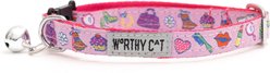 The Worthy Dog Fashionista Cat Collar, One Size: 9 to 11-in neck, 1/2-in wide, Pink
