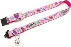 The Worthy Dog Fashionista Cat Collar, One Size: 9 to 11-in neck, 1/2-in wide, Pink slide 2 of 3