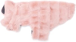 The Worthy Dog Faux Fur Dog Coat, Mauve, Large slide 2 of 3